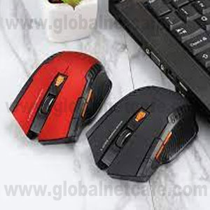 MOUSE INALAMBRICO NEGRO CON ROJO 2.4GHZ 